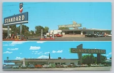 Clines Corners New Mexico Chevron Standard Oil Gas Station Route 66 VTG Postcard