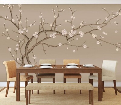 3D Pink Flower Branch O1486 Wallpaper Wall Murals Removable Wallpaper Sticker