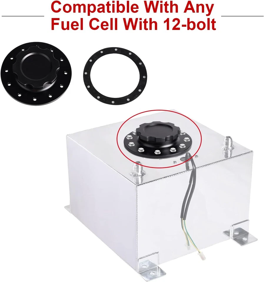 Tapa de pila de combustible de fácil llenado de aluminio Billet con tapón de celda de 12 orificios de perno  Foto 4 de 4