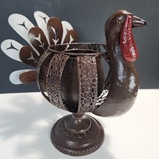 Beautiful Thanksgiving Turkey Candle Holder Fall Centerpiece Decor Metal
