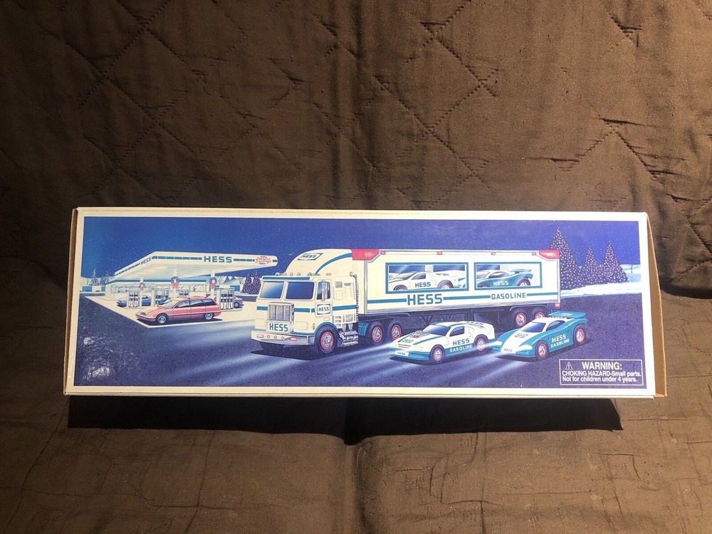 NEW 1997 Hess Toy Truck And Racers  2 Race Cars Friction  3 FREE BAGS SHIPS FREE