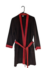 Vintage UK 70's Retro Men's Brown/Orange Bath Robe Lge 40" Chest Knee Length VGC