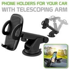 Cellet Phone Holders Mount for Your Car with Telescoping Arm Fits iPhone Android