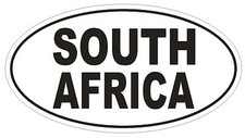 South Africa Oval Bumper Sticker or Helmet Sticker D2235 Euro Oval Code