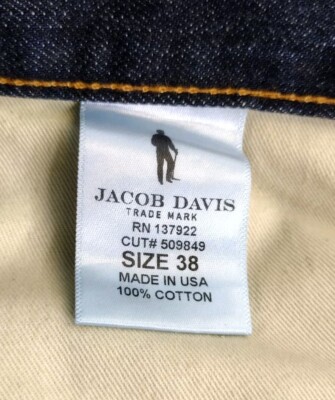 Jacob Davis JD1B Mens Jeans Size 38 Measures 40x35 Slim Leg