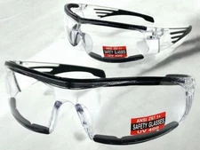 Mens MOTORCYCLE Biker Riding Padded Clear Lens Safety Eyewear GLASSES ANSI Z87.1