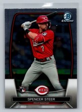 2023 Bowman Chrome Spencer Steer Rookie Baseball Card 52 Cincinnati Reds 