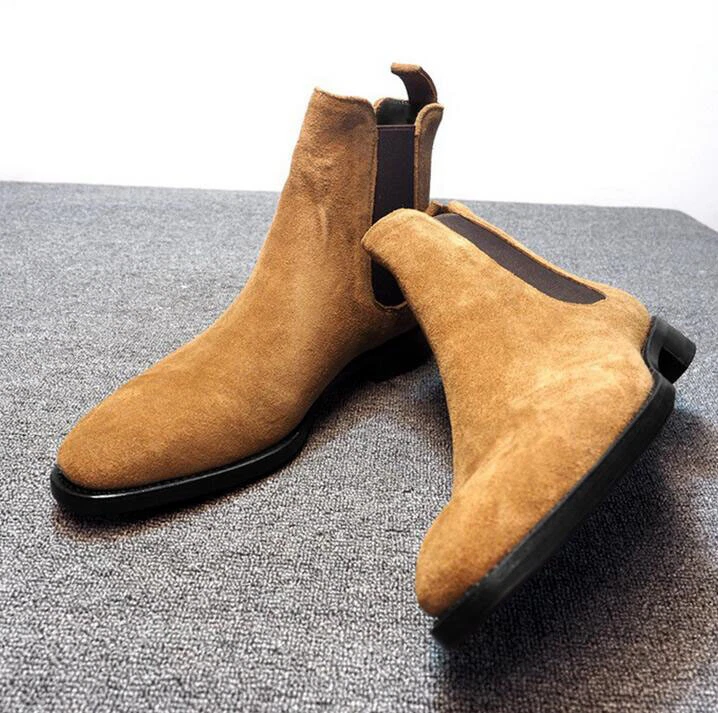 flyde over hun er Våbenstilstand Mens High Top Ankle Boots Pull On Chelsea Boots Dress Formal Casual Suede  Shoes | eBay