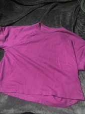 Victoria  s Secret PINK Shirt Cropped Short Sleeve Sweatshirt Women  s Size XL