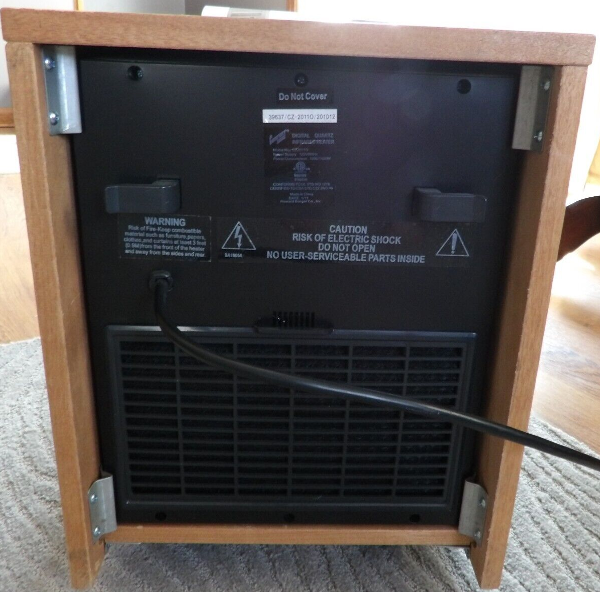 INTERTEK Comfort Zone digital quartz infrared heater 12.5A, 1000/1500W