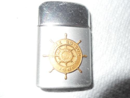 1960-62 Ronson American Legion Presentation Lighter Satin Silver/Chrome Top