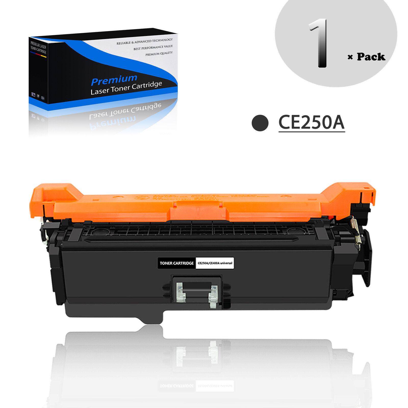1PK Black CE250A 504A Toner Compatible with HP Color LaserJet CP3525 CP3525dn CP3525n CP3530 Printers  