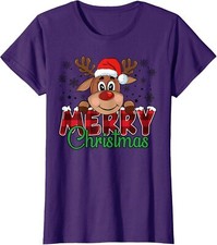 Merry Christmas Reindeer Family Matching Reindeer Ladies' Crewneck T-Shirt