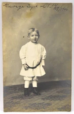 Antique - 1906 Cyko RPPC - Real Photo Postcard - Boy with Tunic Suit Outfit Pose