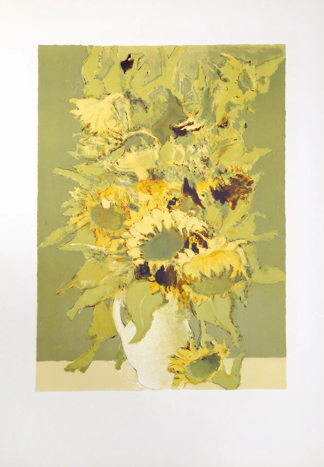 Denise Bourdouxhe, Tournesols, Lithographie - Photo 1/1