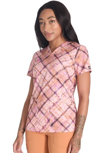 Blusa Médica Estampada Dickies Estampados Cuello en V DK667 PBPD Pintura a Cuadros Envío Gratuito - Imagen 3 de 8