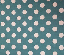 Riley Blake MEDIUM DOTS in TEAL White Polka Dots on TEAL Circles BTY