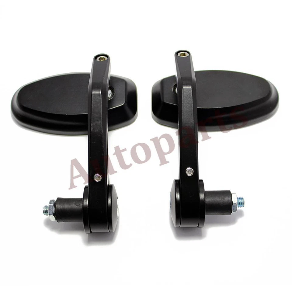 ESPEJOS RETROVISORES UNIVERSALES PARA MOTO EXTREMO BARRA 7/8" DOBLE MOTO/BICICLETA CNC NEGRO Foto 4 de 4