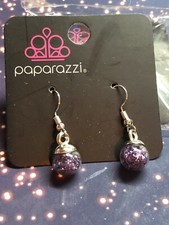 Paparazzi Girls Ladies Christmas Bulb Purple Confetti Earrings - NWT HTF