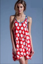 Orange Red Swimwear Cover Up, Sundress Beach Tunic Dresses for women, One Size