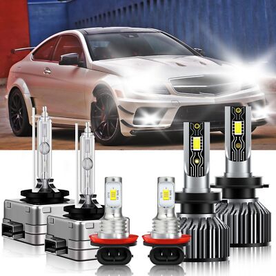 For Mercedes-Benz C63 AMG 2009-2009 6x LED HID Headlight Hi Low Beam ...
