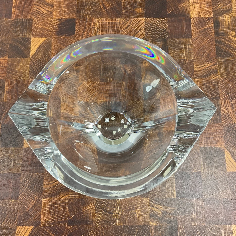 Orrefors Sweden Crystal Glass Marin Bowl Signed 10" Vintage 77 4774-13 - Imagem 2 de 4