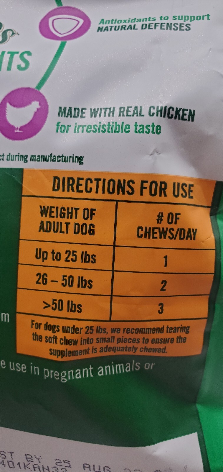 Greenies Immune Health Adult Dog Supplements 90Count ChickenFlavor