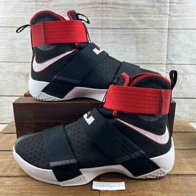 Nike Lebron Soldier 10 Black White University Red 844374-016 Men Size 15  RARE