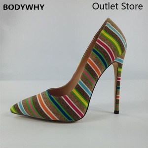 Sexy Para mujeres Puntera en Punta Zapatos De Tacones Altos Bombas Raya  Alto Zapatos Fiesta Boda | eBay