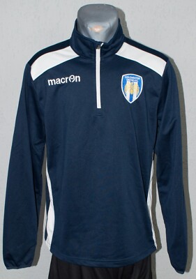 Macron Colchester United Trainingsanzug Jacke Fußball Herren Track Größe M Blau