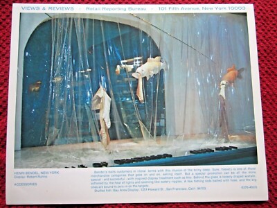 1976 HENRI BENDEL, NY STORE WINDOW DISPLAY BRINY DEEP FISH PHOTOGRAPH PRINT #486