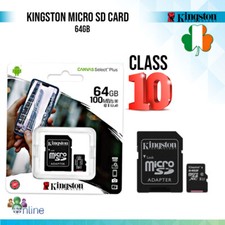 KINGSTON Micro 64GB SD SDHC Memory Card Class 10 TF Adapter 64GB 100Mbps Speed