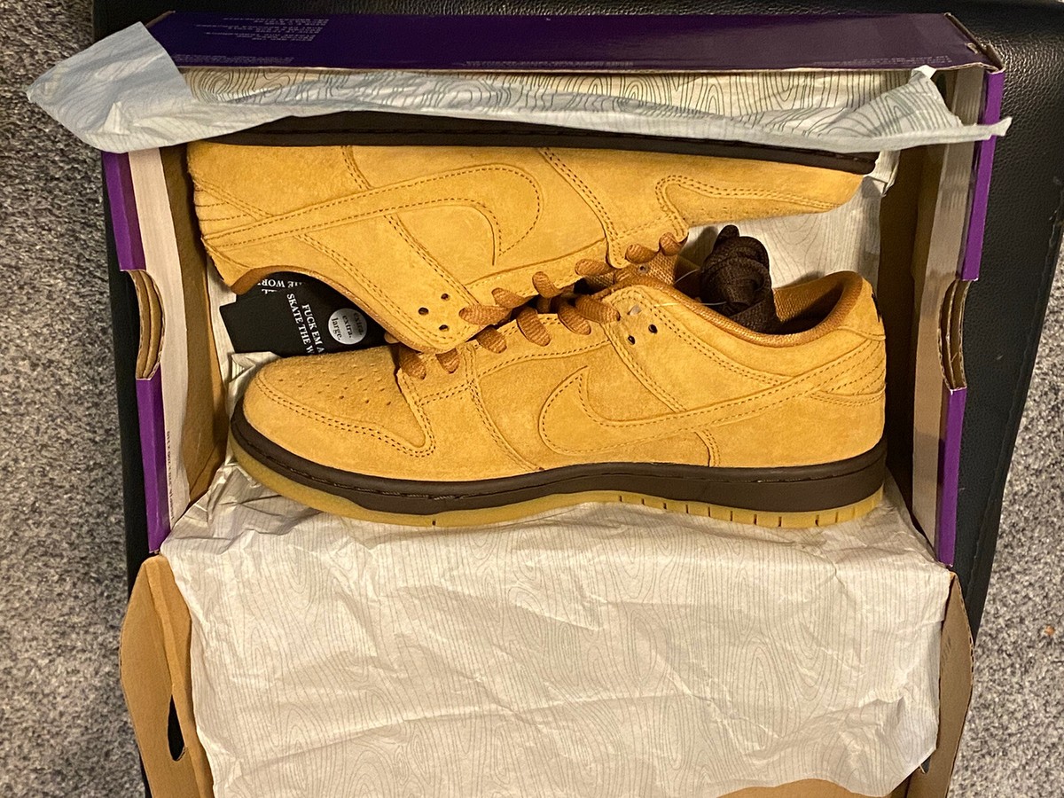 NEW Nike SB Dunk Low Pro Mens Wheat 2020 BQ6817-204 Size 8 WITH