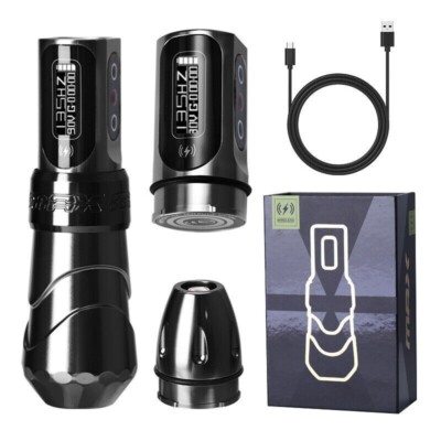MAX Wireless Tattoo Machine Pen Strong Coreless Motor 2400mAh Battery KIT