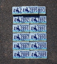 2001 Wyoming COWBOY License Plate - LOT OF 20