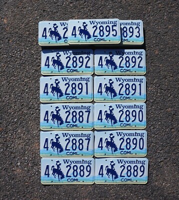 2001 Wyoming COWBOY License Plate - LOT OF 20