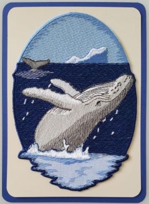 Humpback Whale, Marine, Nautical Embroidered Patch 4.9''x 6.9''
