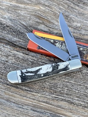 MARBLES *d SMOOTH NATURAL COON HUNTER TRAPPER KNIFE KNIVES