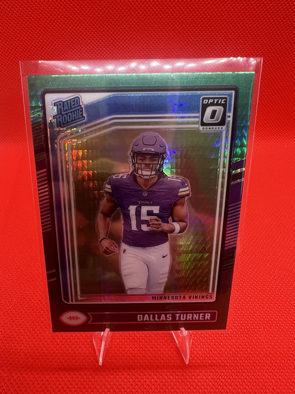 2024 Panini Donruss Optic - Rated Rookie Dallas Turner #224 Green Hyper Prizm...