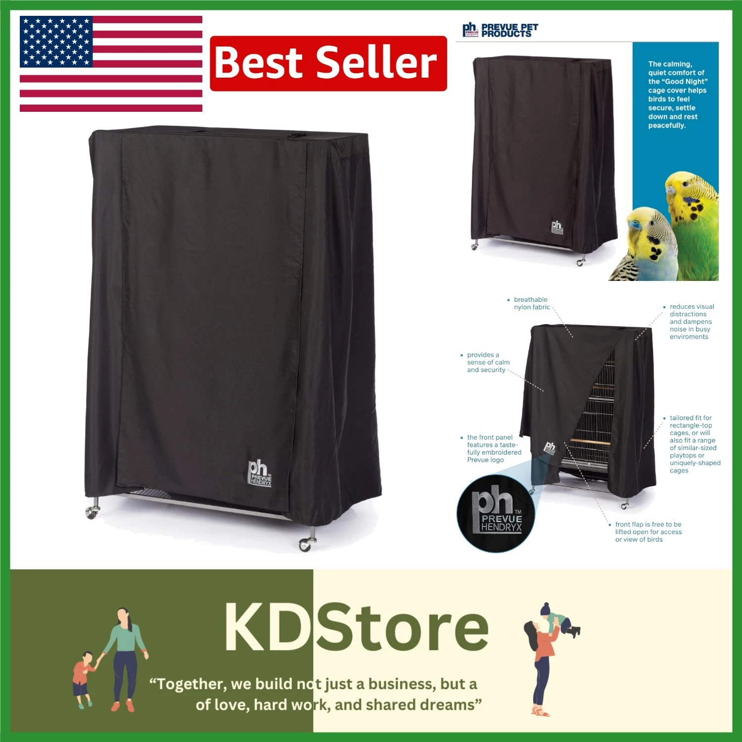 Extra Large Good Night Bird Cage Cover - Blocks Light, Supports Tranquil Rest