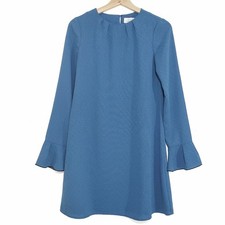 & Other Stories Size 6 Frilled Flare Cuff Long Sleeve Shift Dress Paris Atelier