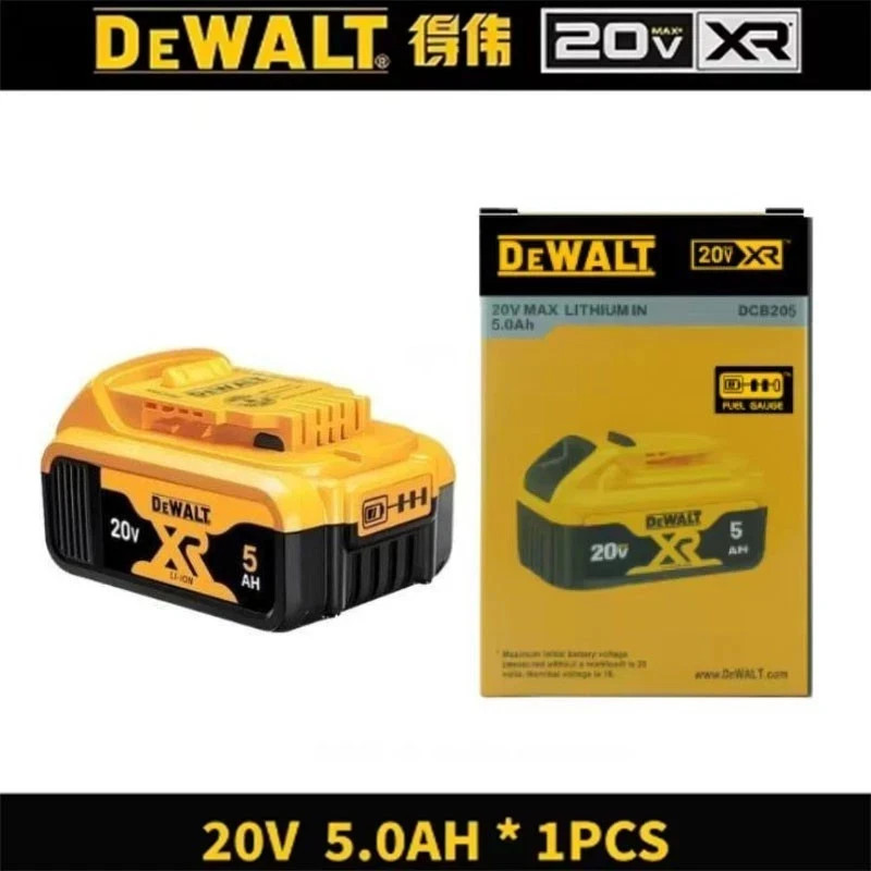 정품 Dewalt DCB184 5.0ah 20v XR 리튬 이온 배터리 2개 팩 3