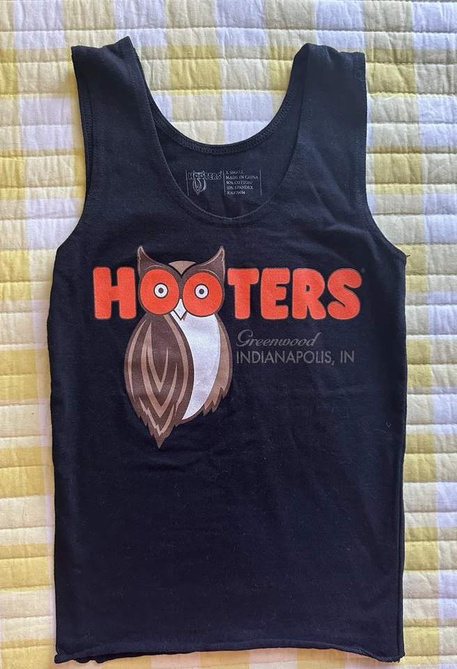 Camiseta sin mangas y pantalones cortos Hooters Uniform con bolsa Indianápolis para mujer XS negra/naranja Foto 2 de 4