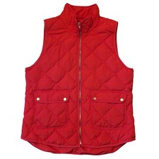 Woolrich L Poppy Red Quilted Puffer Down Vest Winter Layering