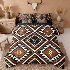 Rustic Western 7-Pc King Comforter Set, Aztec Bohemian Bedding Decor