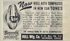 Hull Auto Compass Warren Oh New Car Tones Beaconlite Illuminated Print Ad 1955