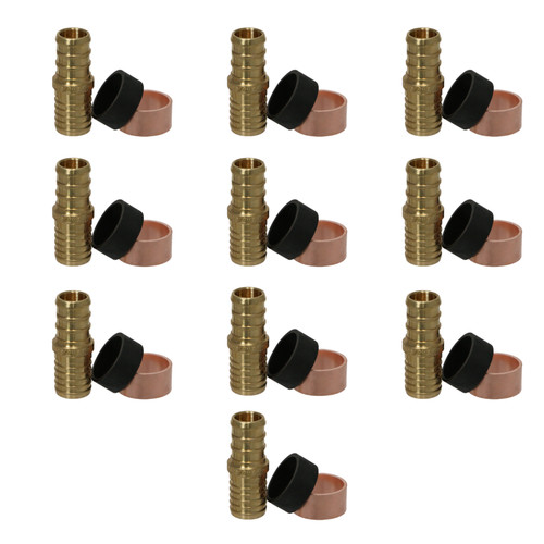 10 Pack 1/2" PEX X 1/2 PB (POLYBUTYLENE) SPLICIG REPAIR KIT COUPLING+RING