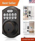 TE001 Smart Keyless Entry Door Lock - Oil Rubbed Bronze - 20 User Codes