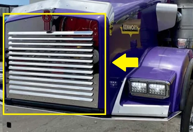 Grelha de substituição Kenworth T800 estilo persiana 11 barras 1995-Mais nova qualidade premium - Imagem 3 de 3