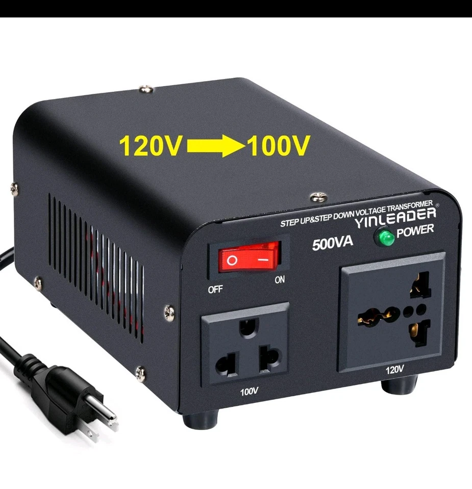 500W US to Japan Voltage Converter 120V to 100V Step Down Transformer for Japane - Image 2 of 2